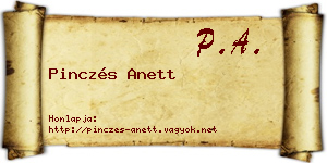 Pinczés Anett névjegykártya