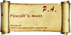 Pinczés Anett névjegykártya