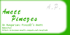 anett pinczes business card